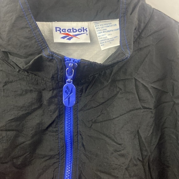 Vintage Reebok Men’s Red Blue Black Size Large Windbreaker Jacket - Picture 9 of 11